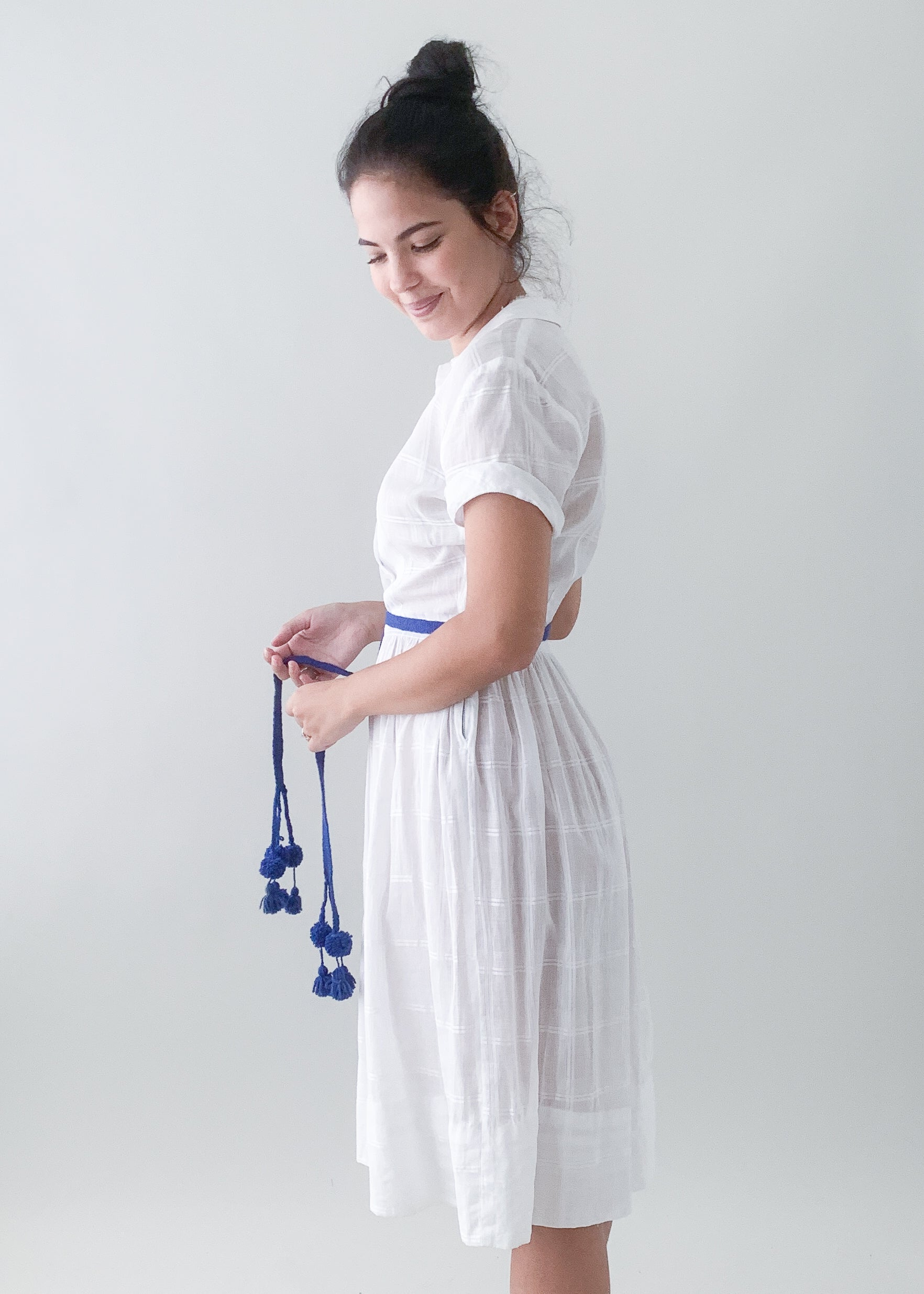 Vintage Sheer Windowpane Check Dress