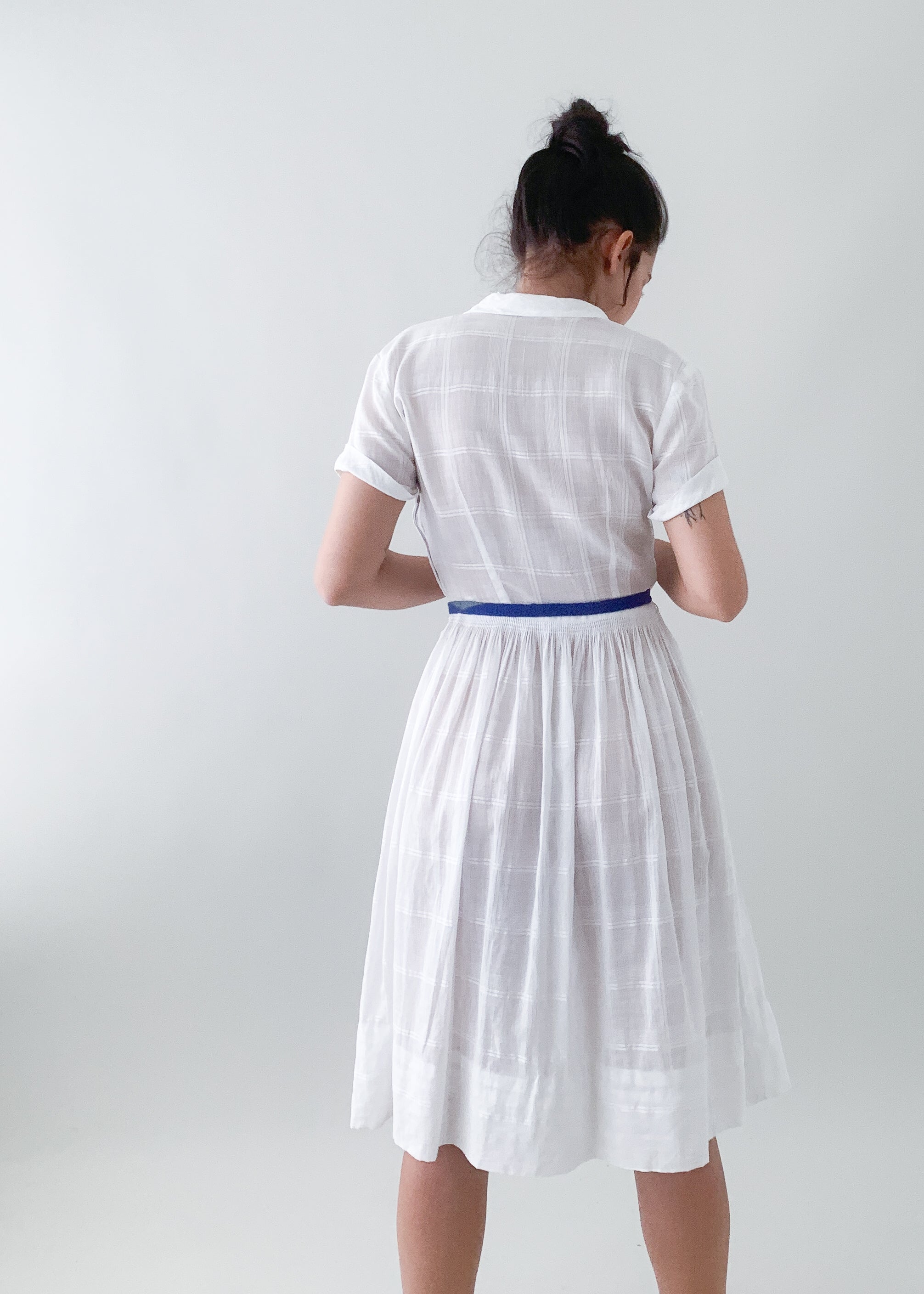 Vintage Sheer Windowpane Check Dress
