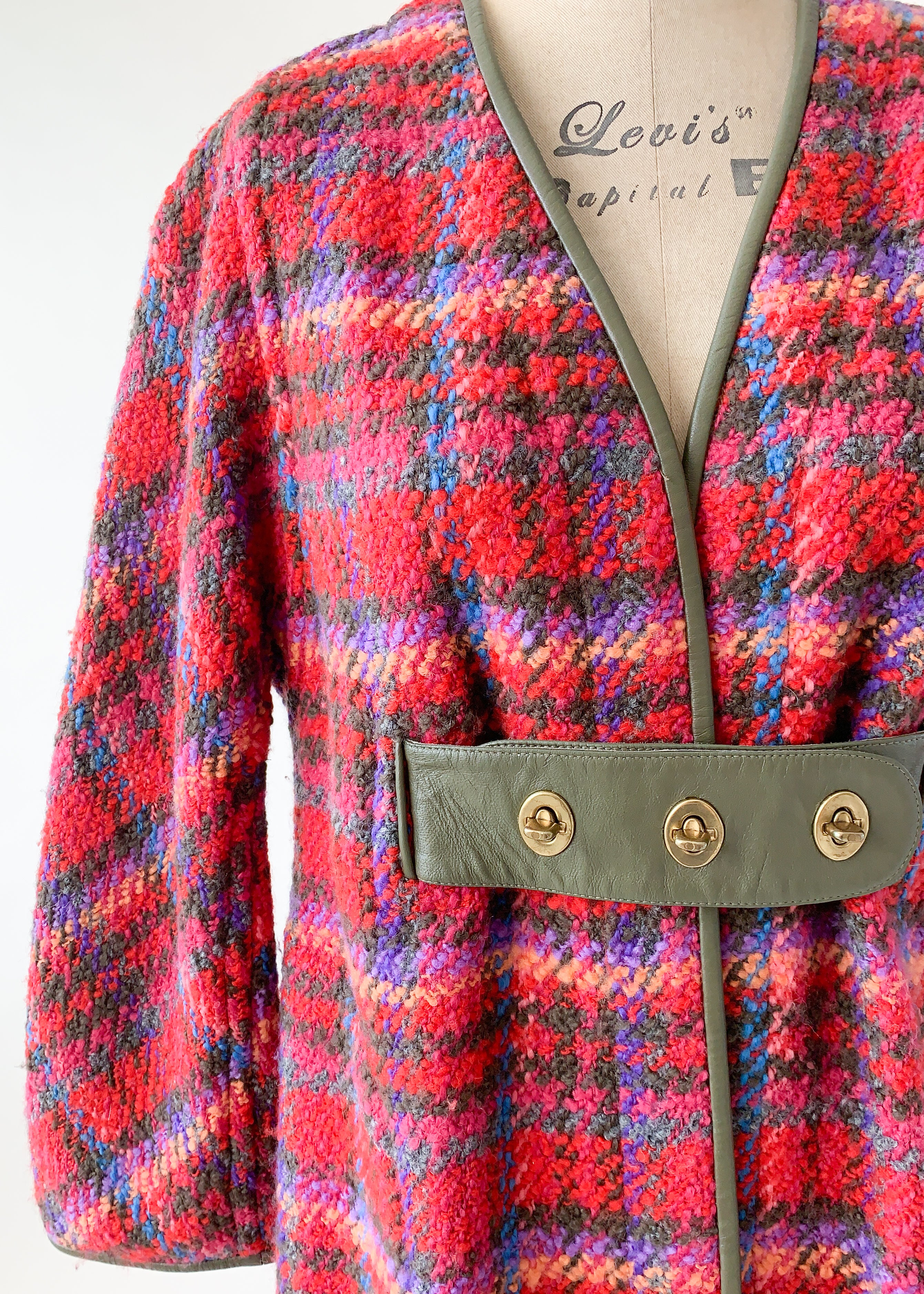 Vintage 1960s Bonnie Cashin Plaid Coat and Scarf