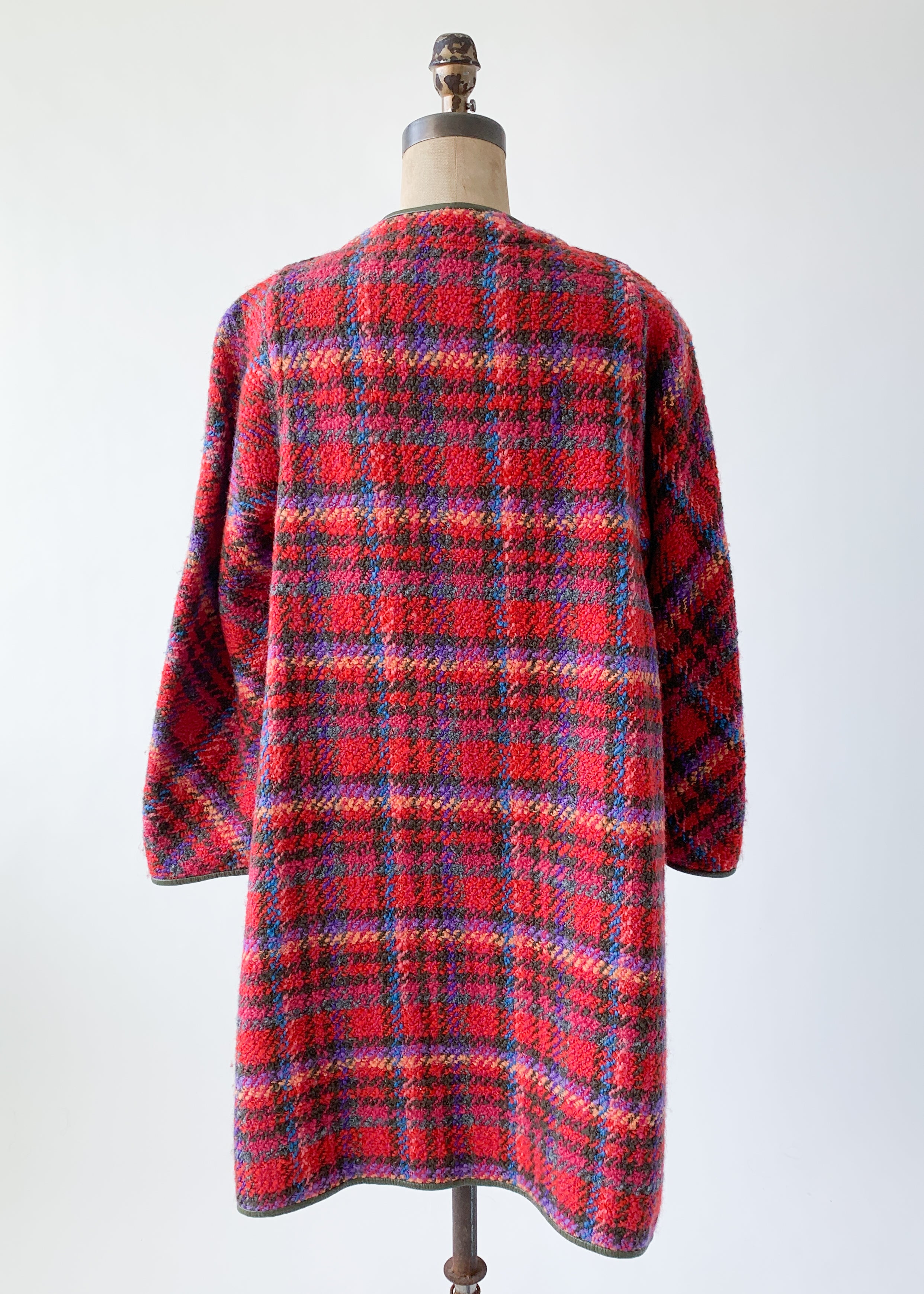 Vintage 1960s Bonnie Cashin Plaid Coat and Scarf