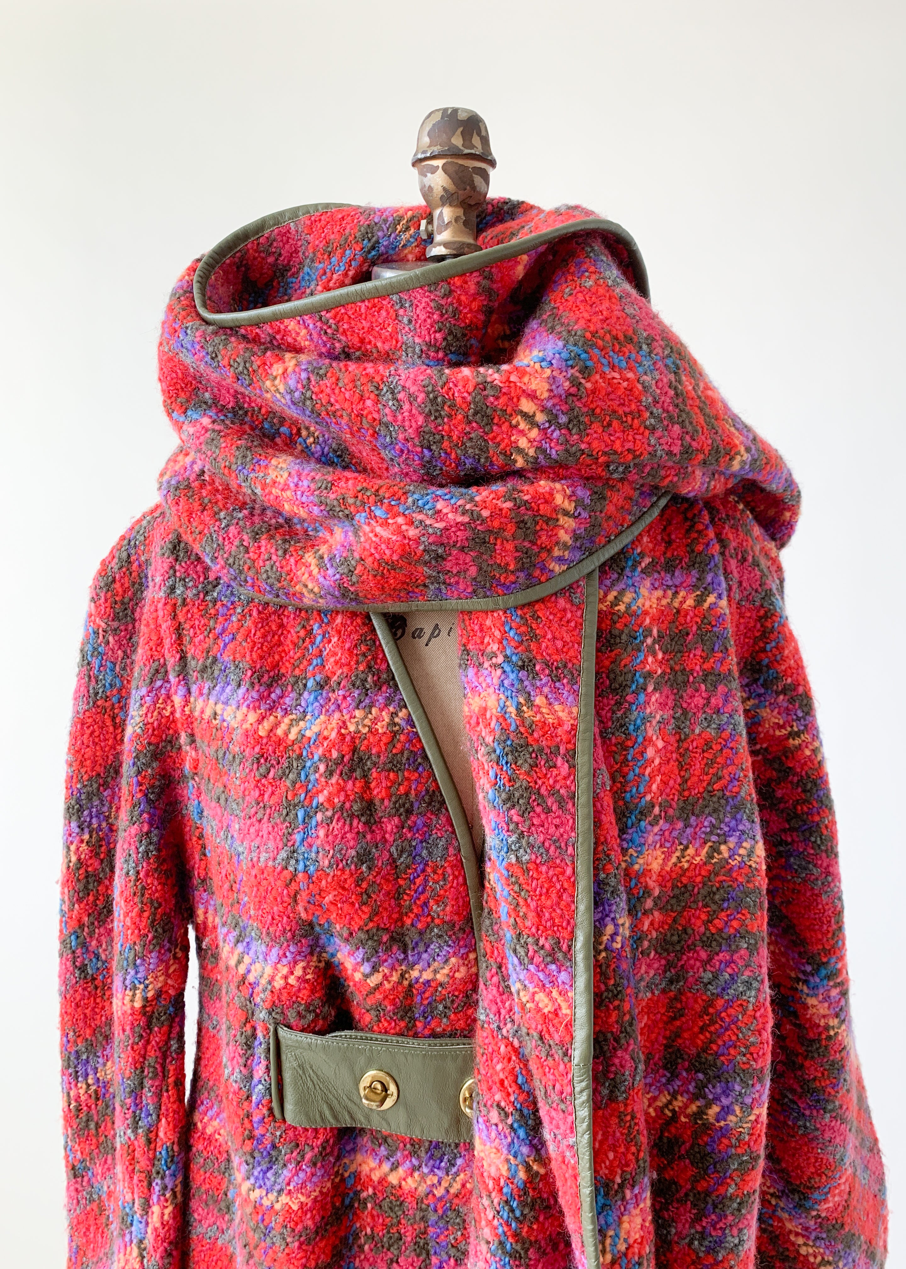 Vintage 1960s Bonnie Cashin Plaid Coat and Scarf