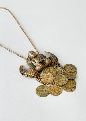 Vintage 1960s Meditating Buddha Necklace