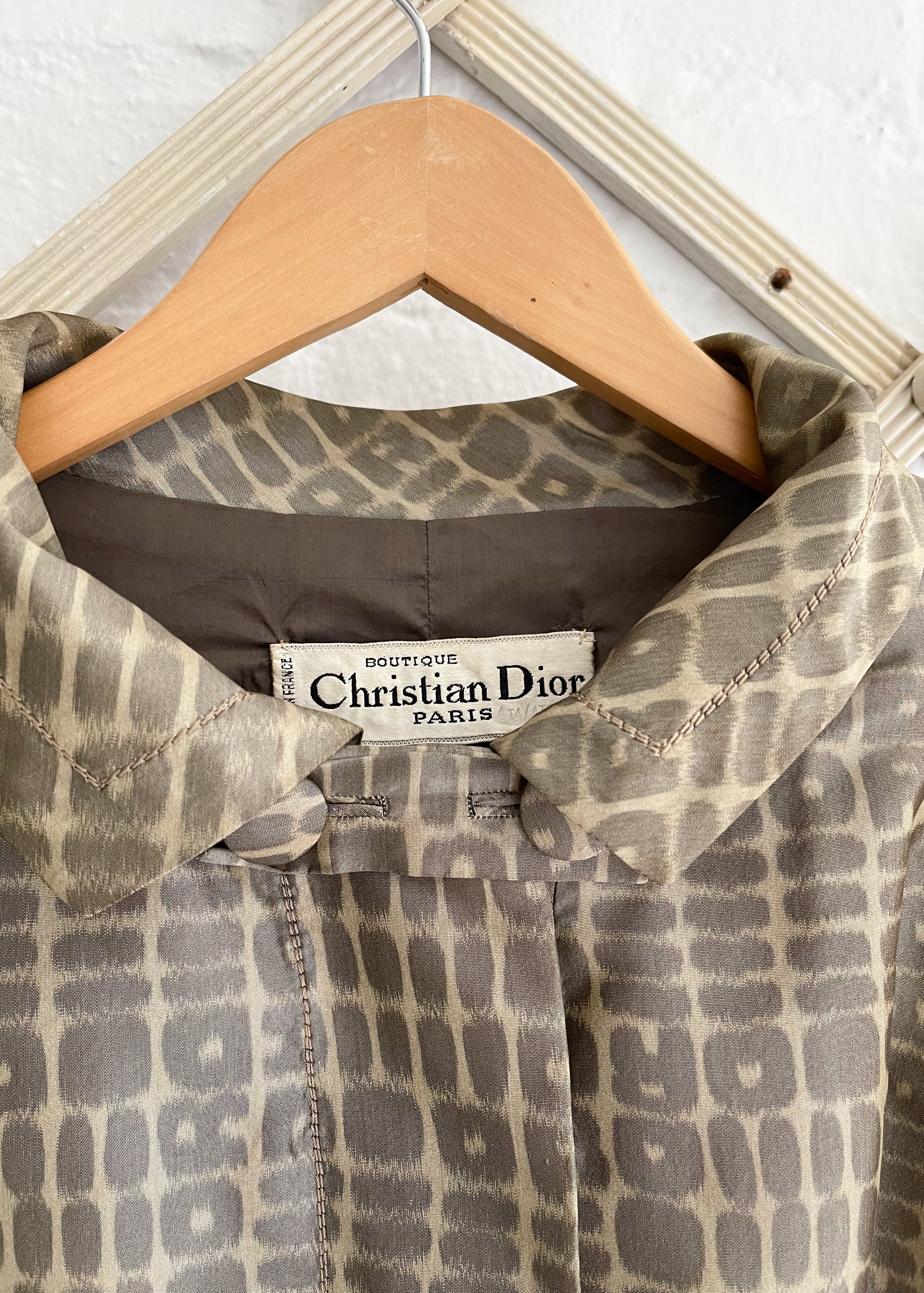 Vintage 1960s Dior Silk Logo Coat