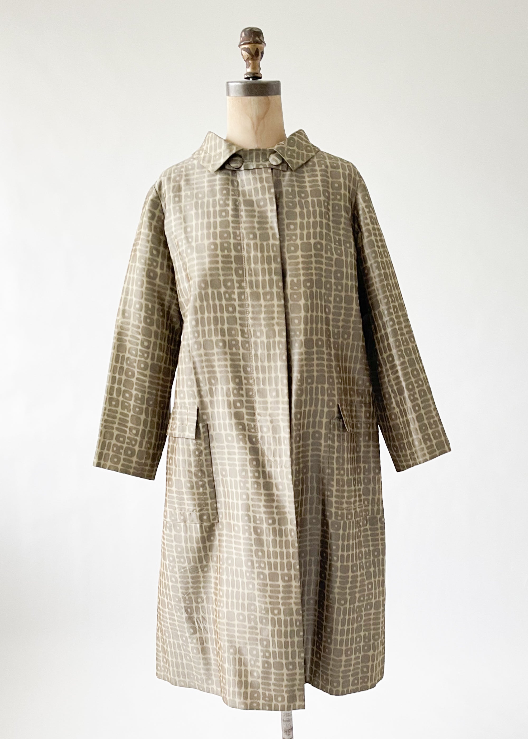 Vintage 1960s Dior Silk Logo Coat