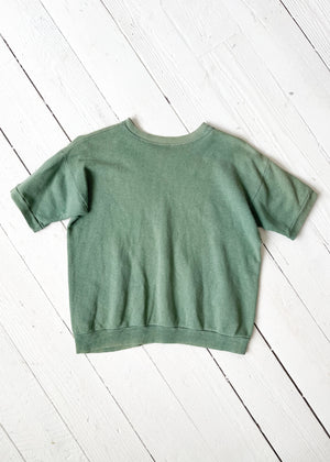 Vintage 1960s Faded Green Short Sleeve Sweatshirt