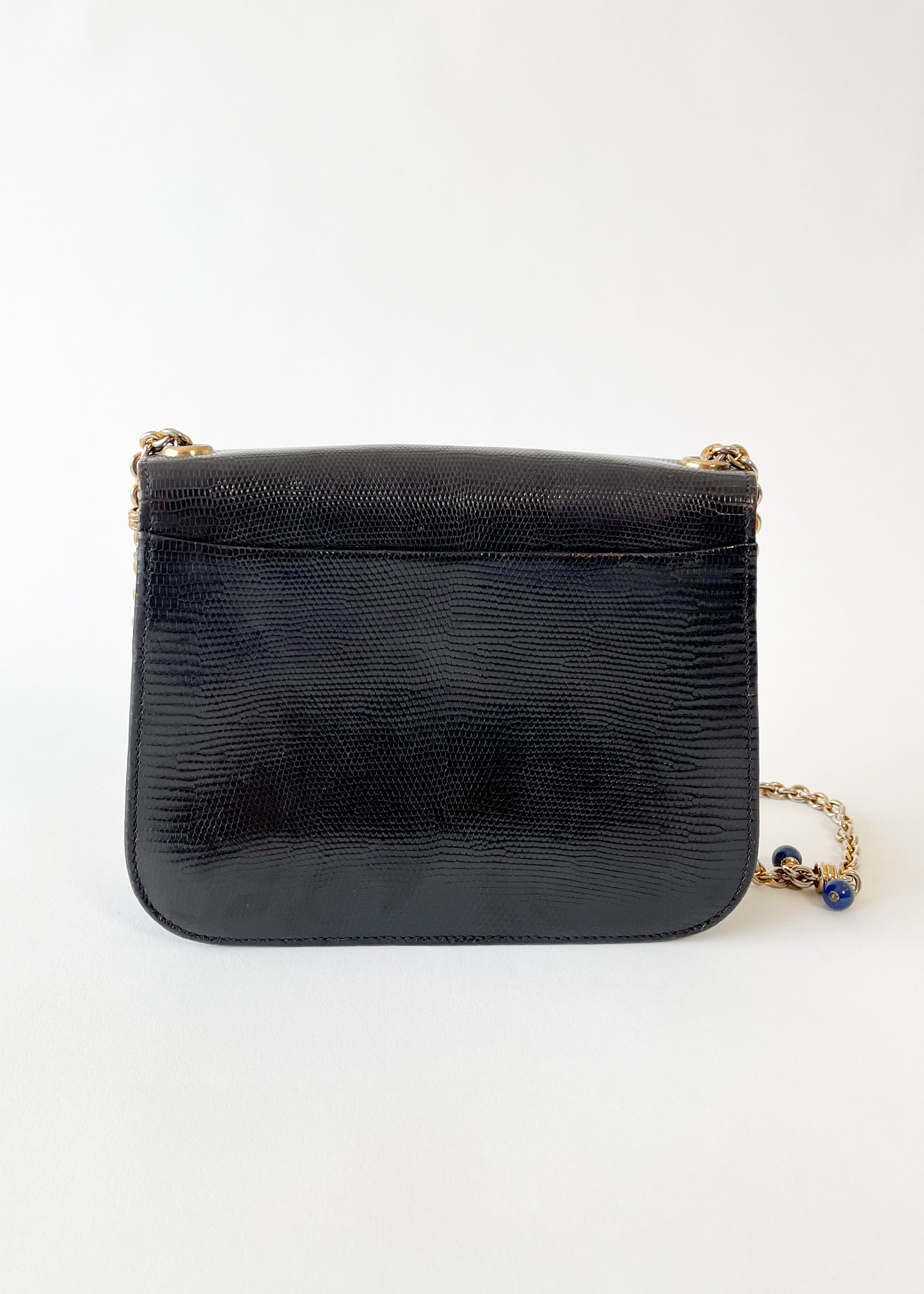 Vintage 1960s Gucci Lizard and Lapis Purse