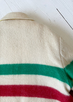 Vintage 1960s Wool Stripe Blanket Coat