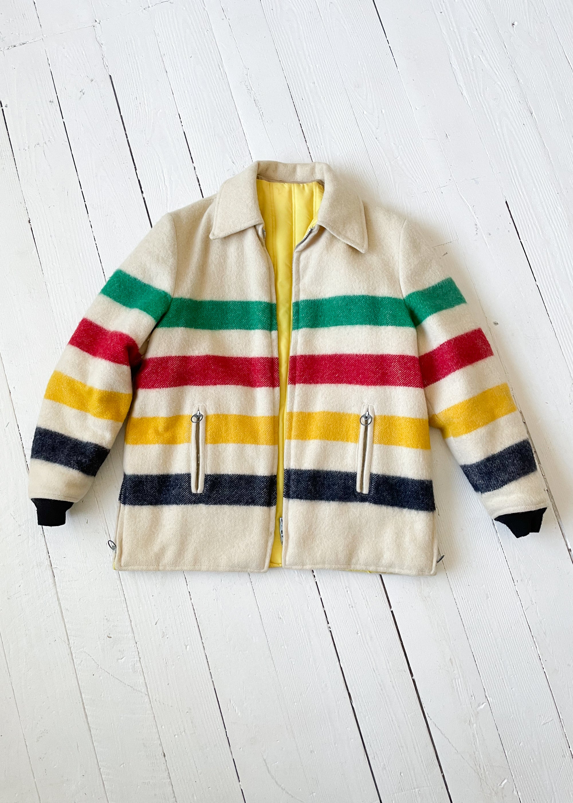 Vintage 1960s Wool Stripe Blanket Coat