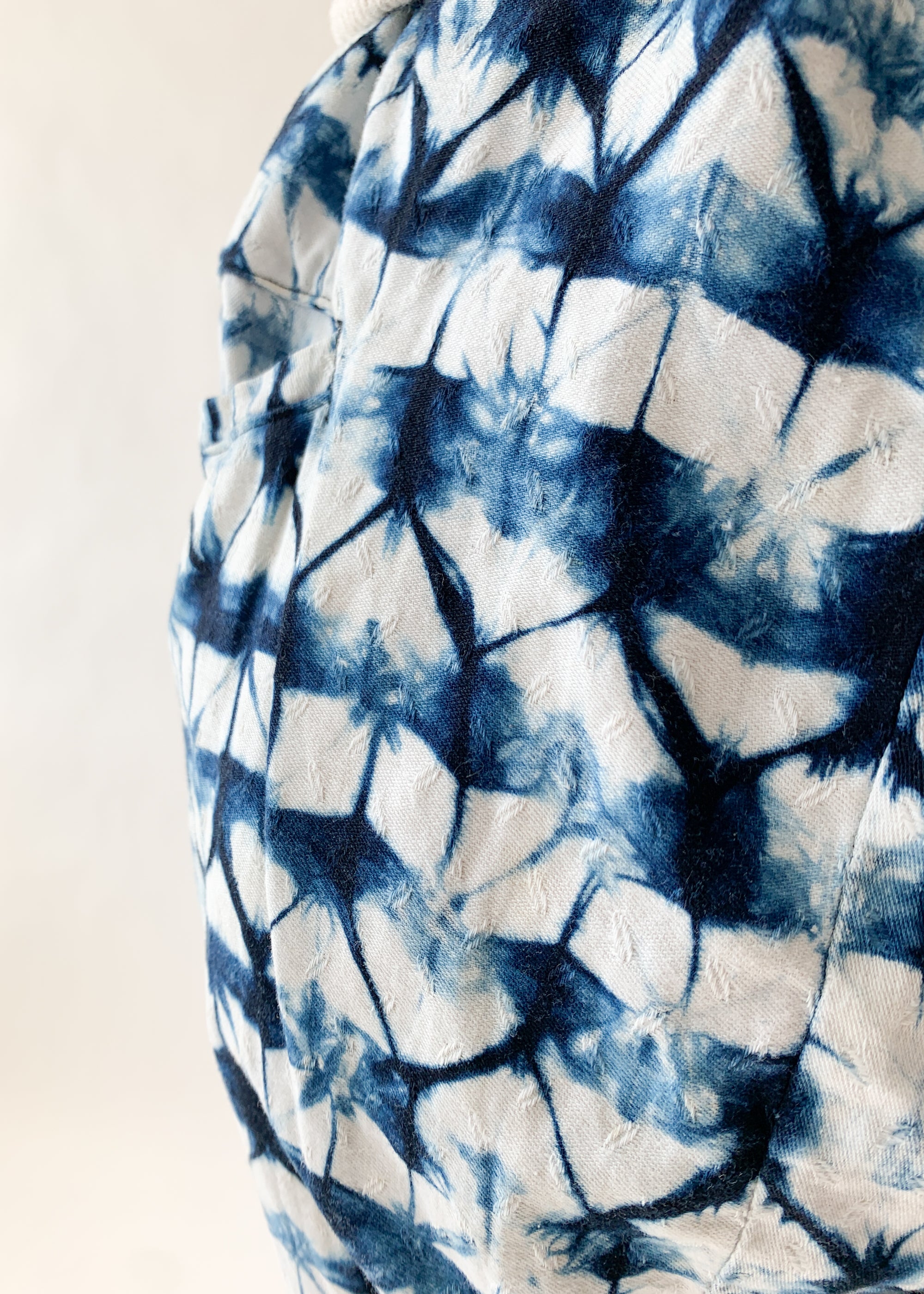 Vintage 1960s Indigo Shibori Dyed Menswear Pants