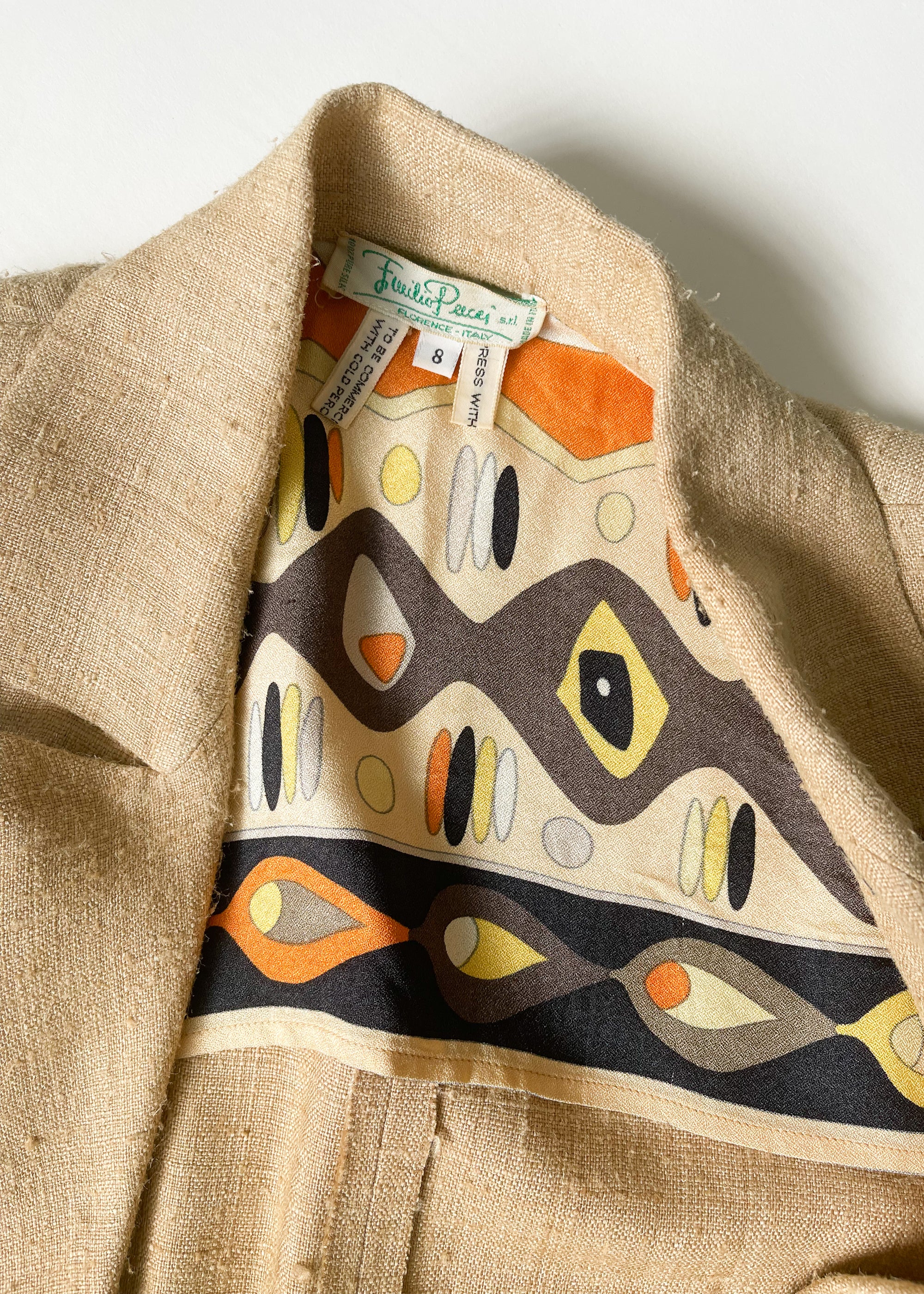 Vintage 1960s Pucci Raw Silk Pant Suit