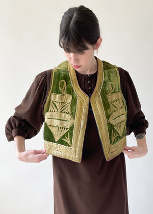 Vintage 1950s Turkish Embroidered Velvet Vest