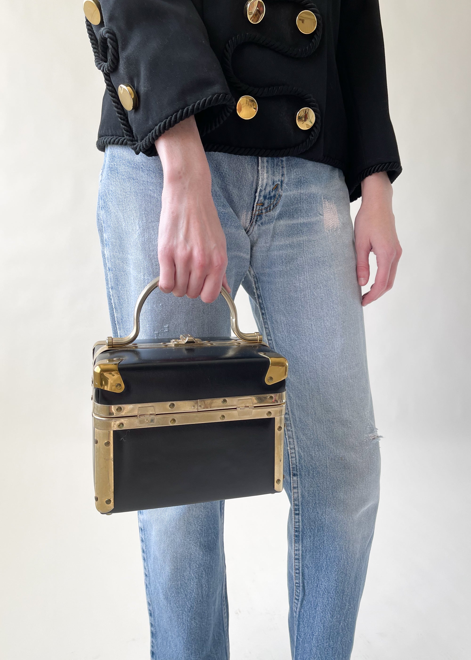 Vintage 1960s Train Case Box Purse