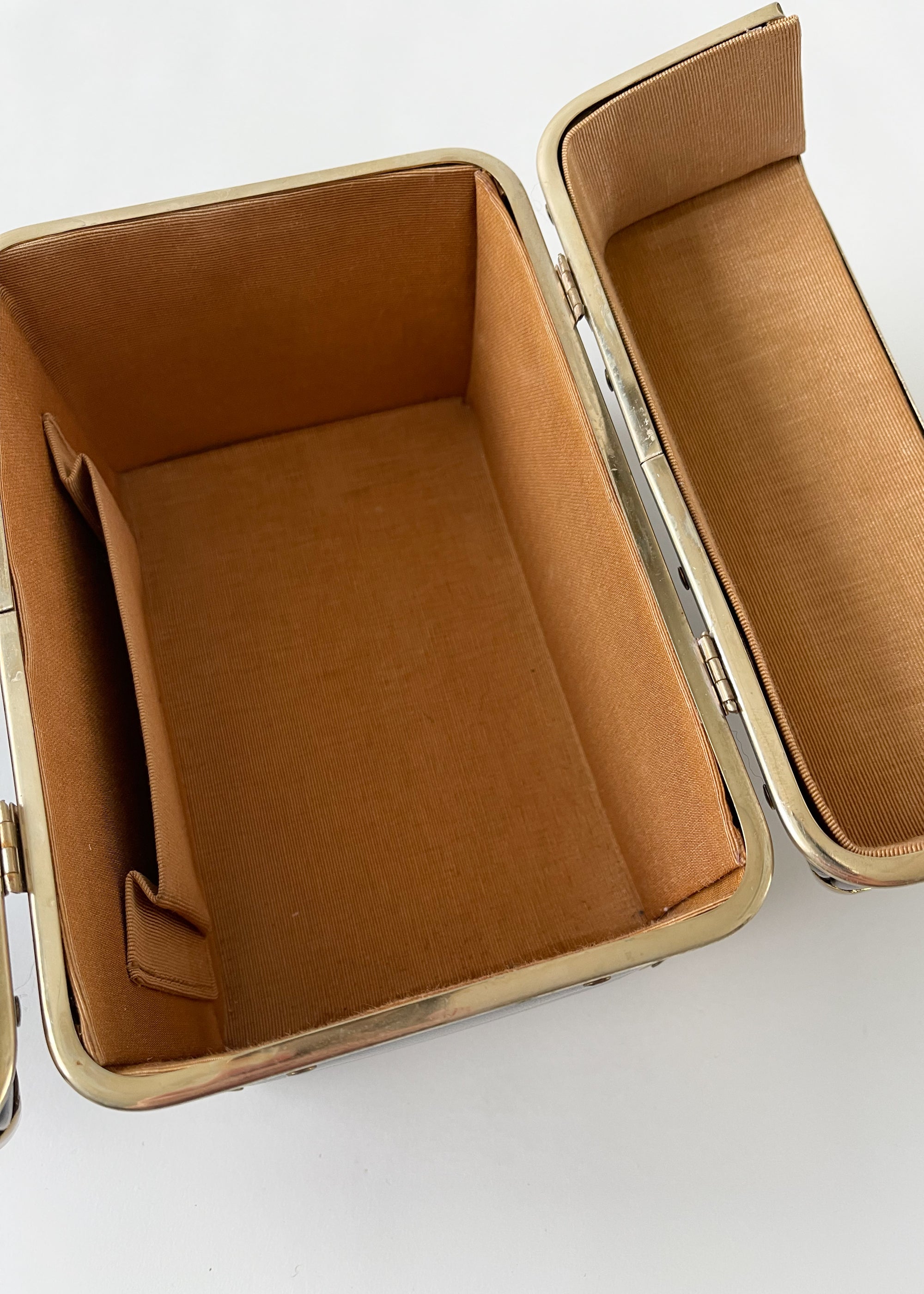 Vintage 1960s Train Case Box Purse