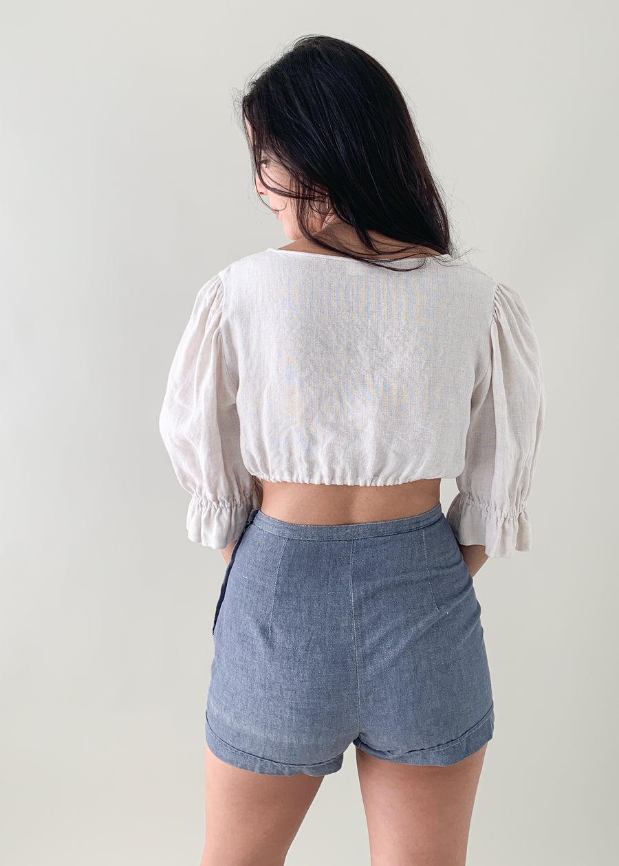 Vintage 1950s Chambray Shorts