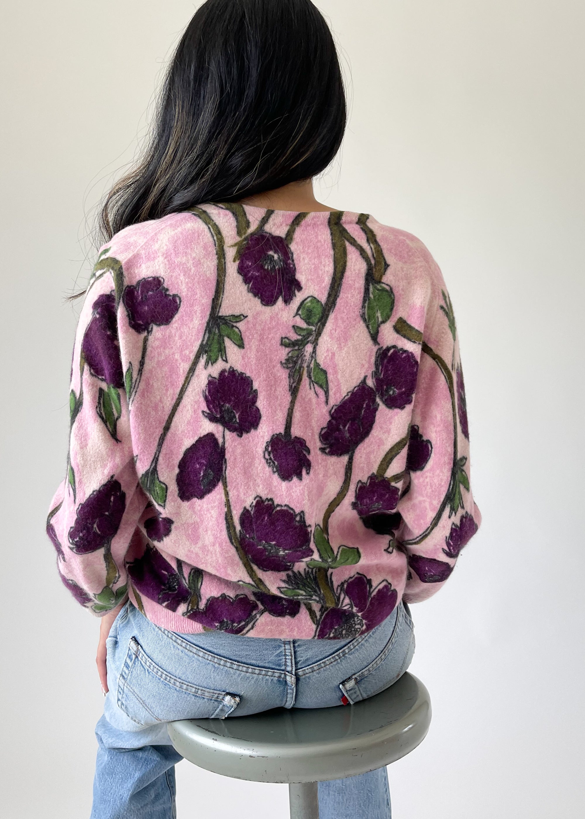 Vintage 1960s Floral Sweater