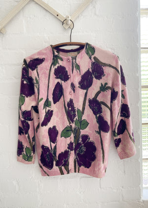 Vintage 1960s Floral Sweater