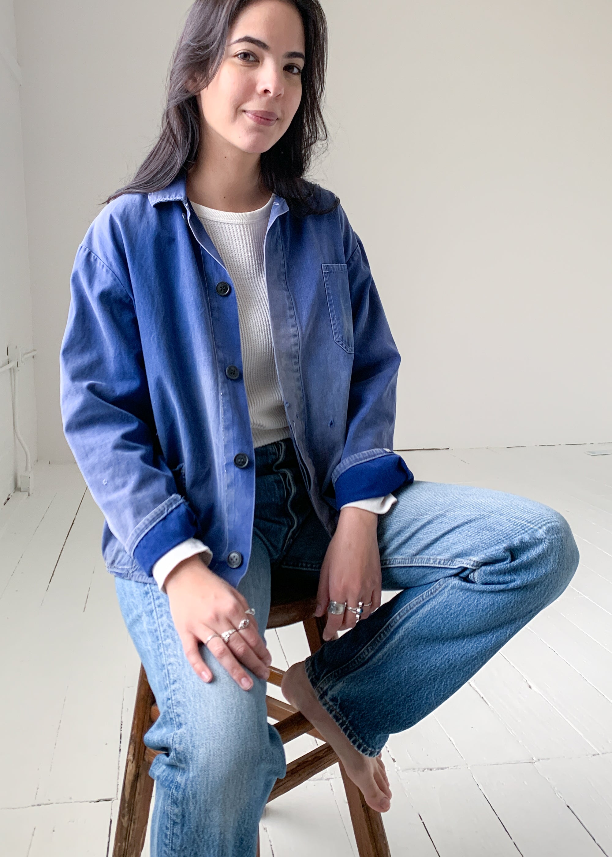 Vintage 1960s European Indigo Workwear Jacket