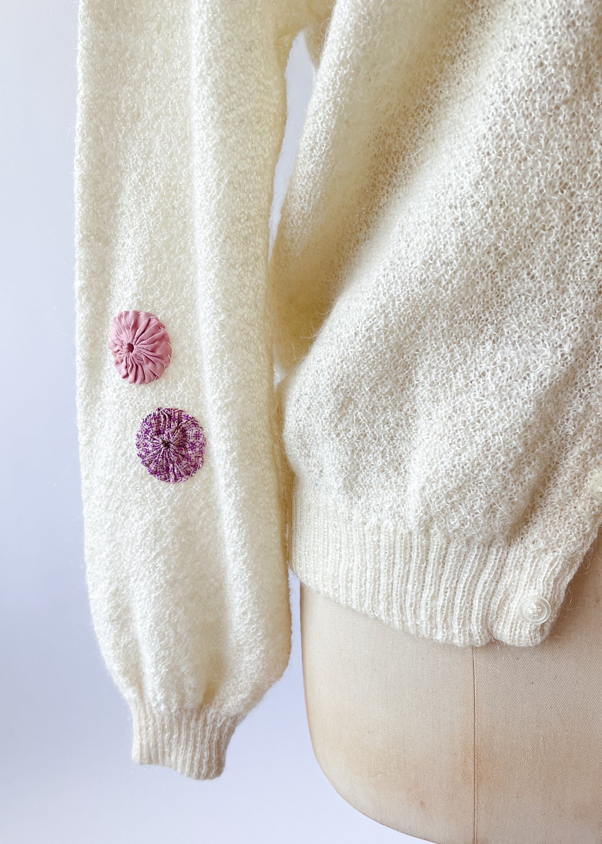 Vintage Patched Boyfriend Wool Cardigan