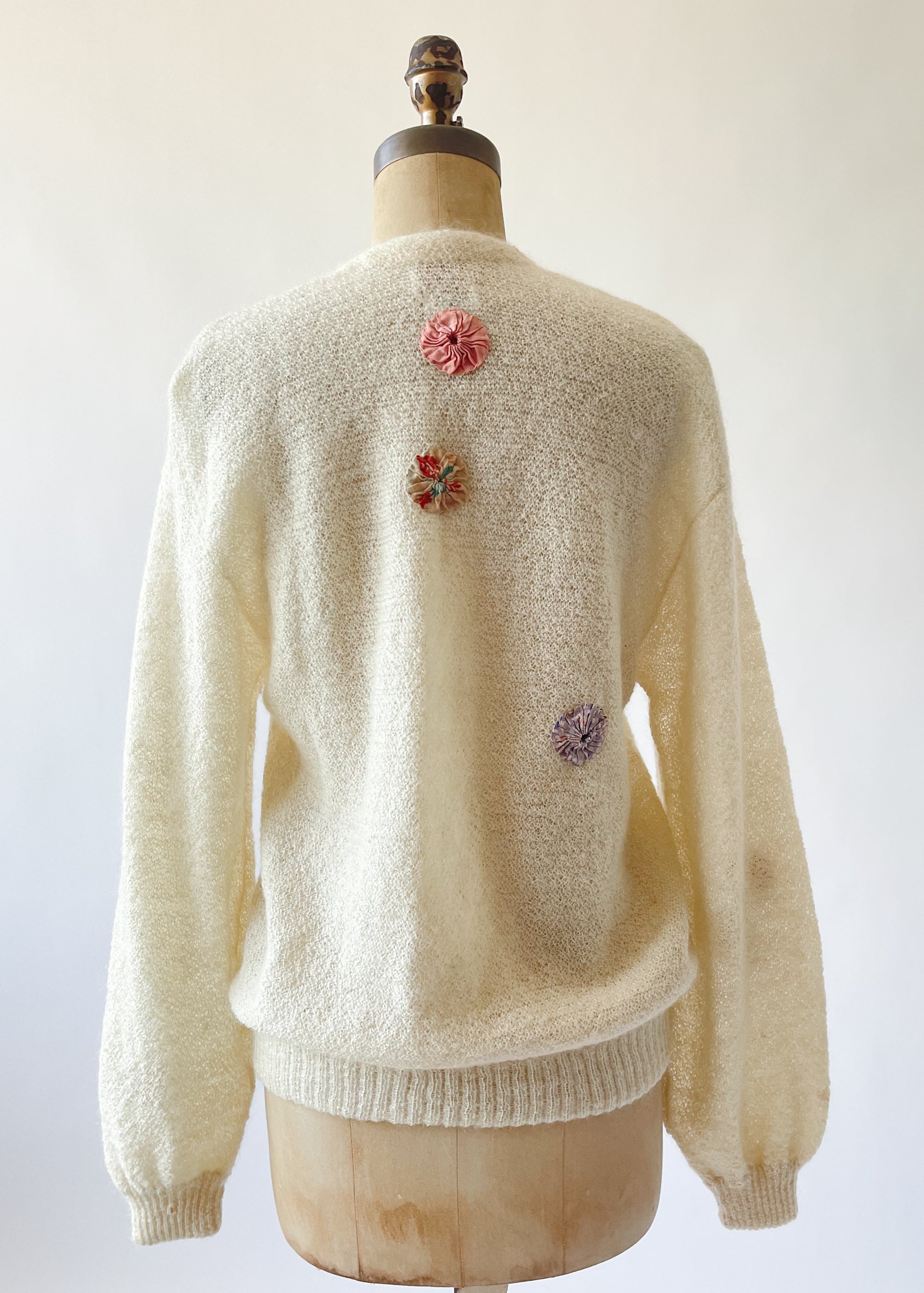 Vintage Patched Boyfriend Wool Cardigan