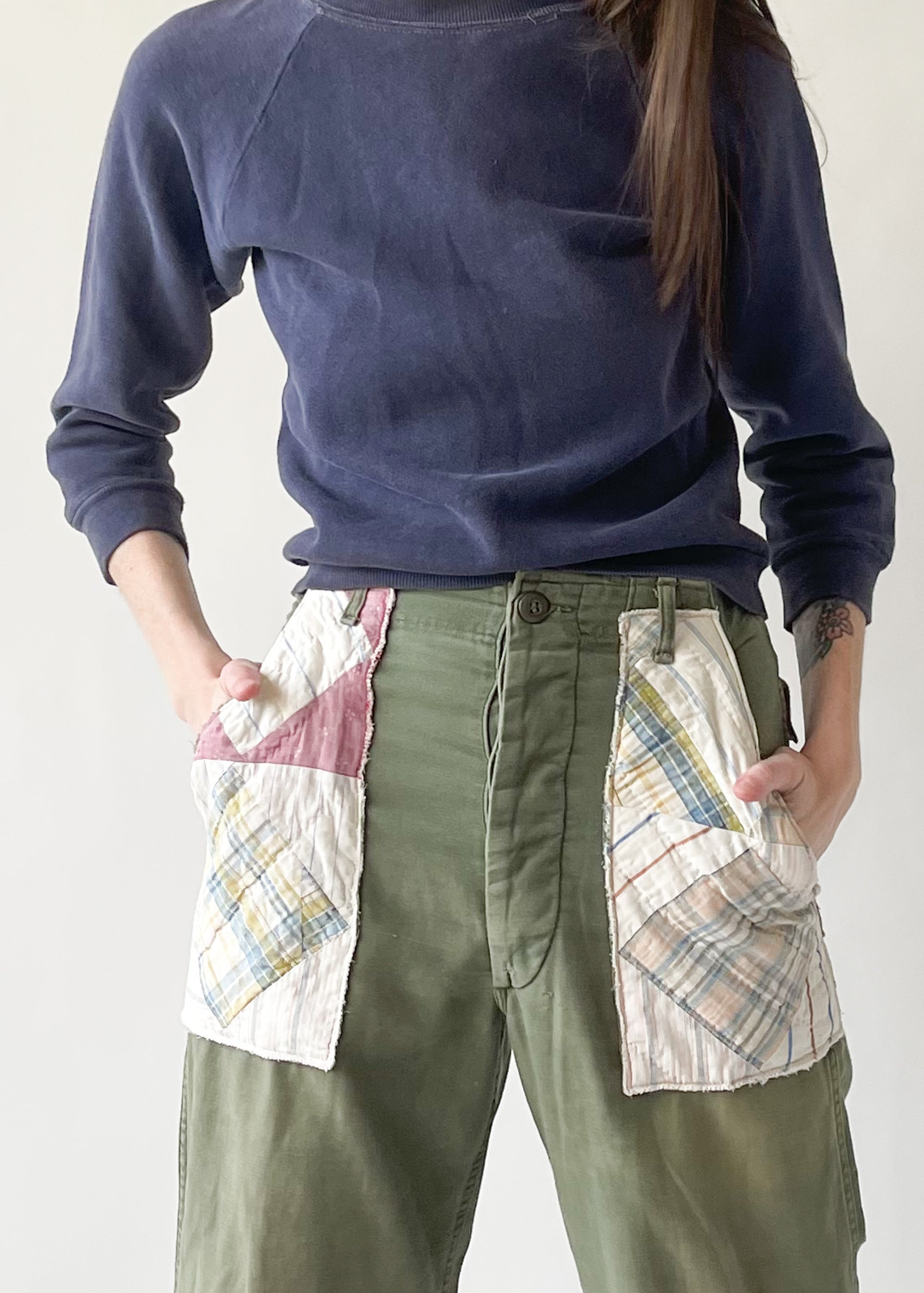 Vintage 1970s Patched Army OG-107 Pants