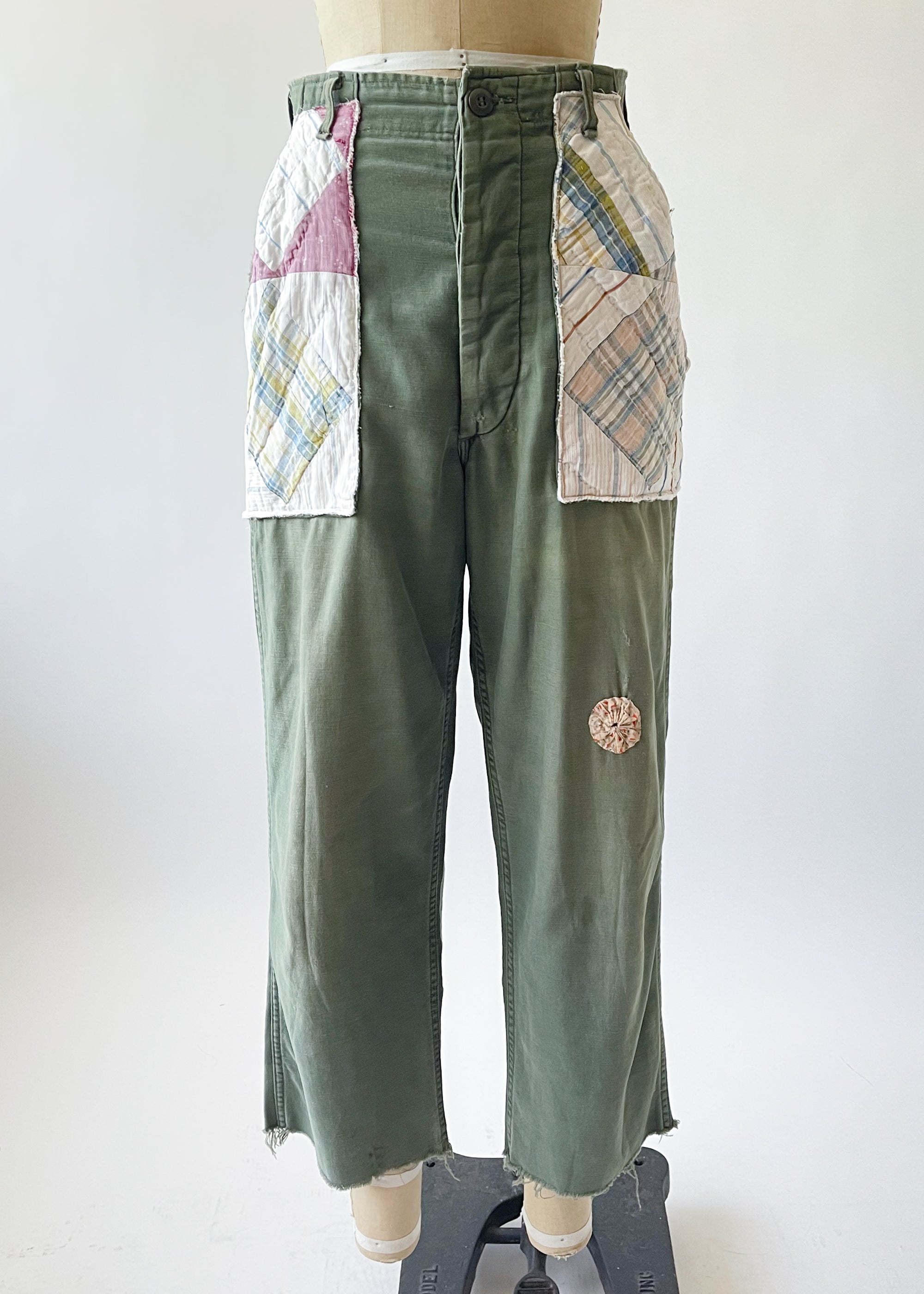 Vintage 1970s Patched Army OG-107 Pants