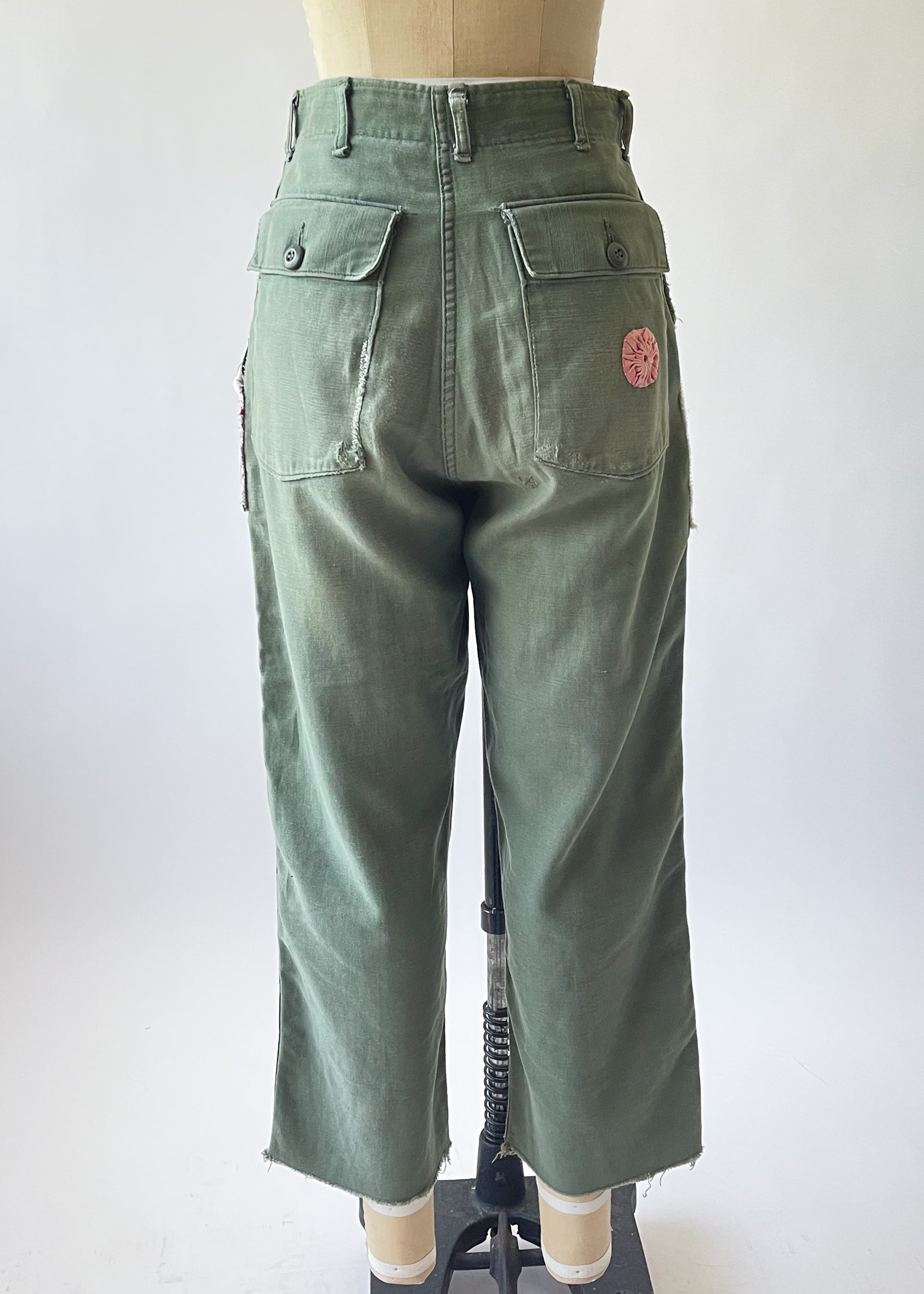 Vintage 1970s Patched Army OG-107 Pants