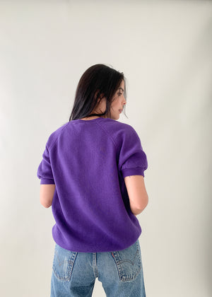 Vintage 1980s Purple Short Sleeve Sweatshirt