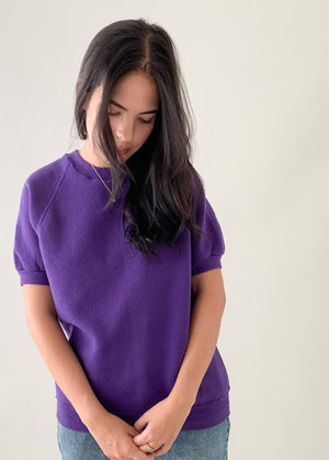 Vintage 1980s Purple Short Sleeve Sweatshirt