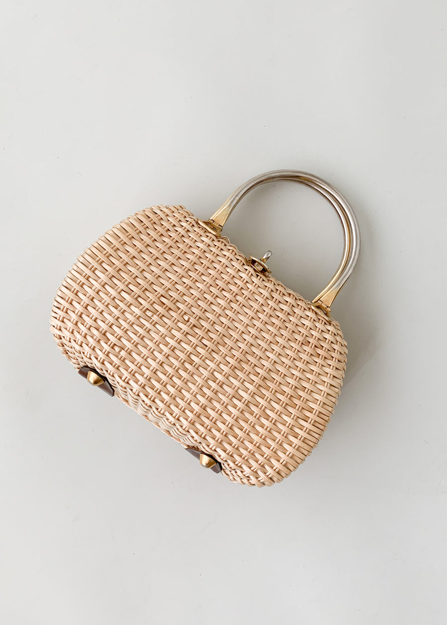 Vintage 1960s Wicker Purse