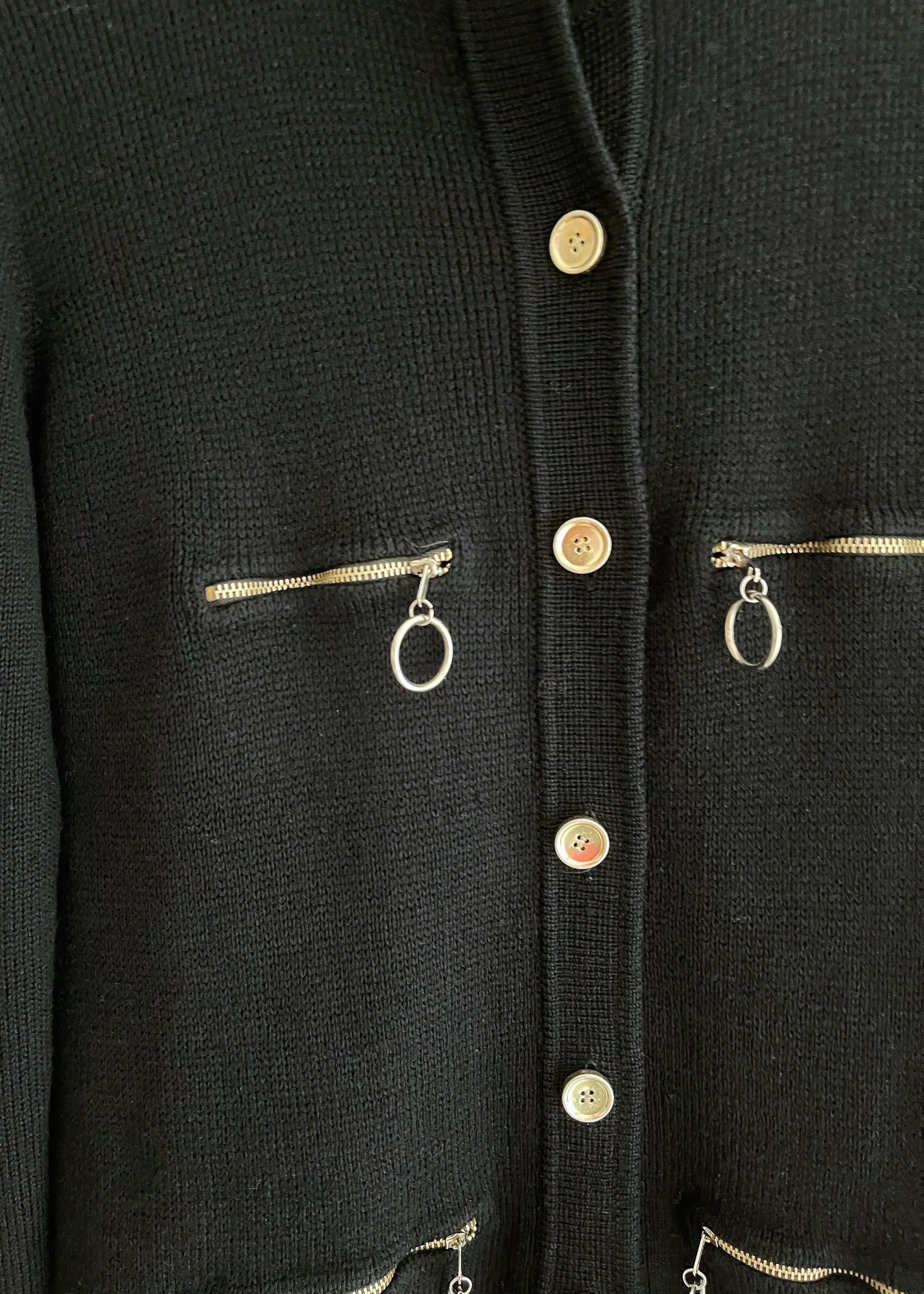 Vintage 1960s Zipper Pocket Cardigan