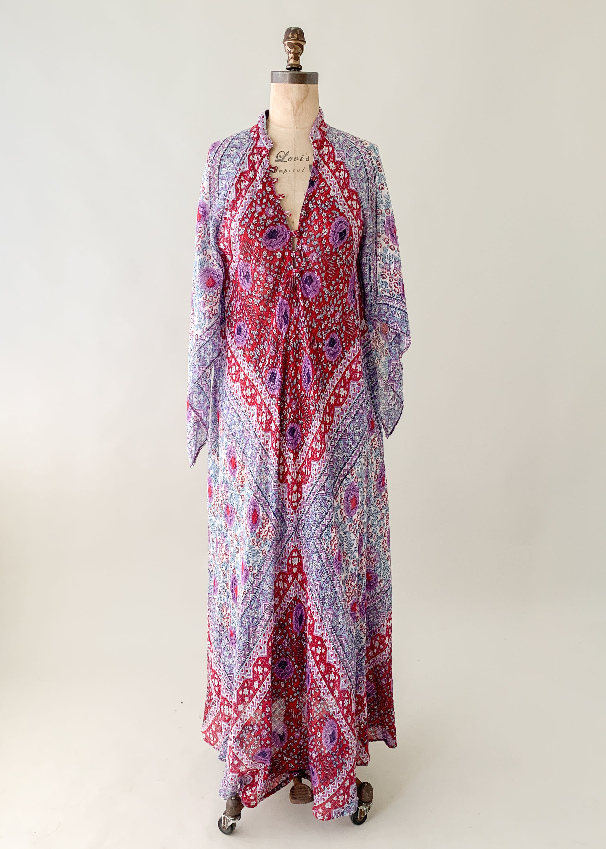 Vintage 1970s Adini Sultana Cotton Caftan Raleigh Vintage