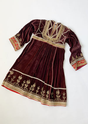 Vintage 1970s Afghani Velvet Dress
