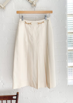 Vintage Celine Silk Pleated Skirt