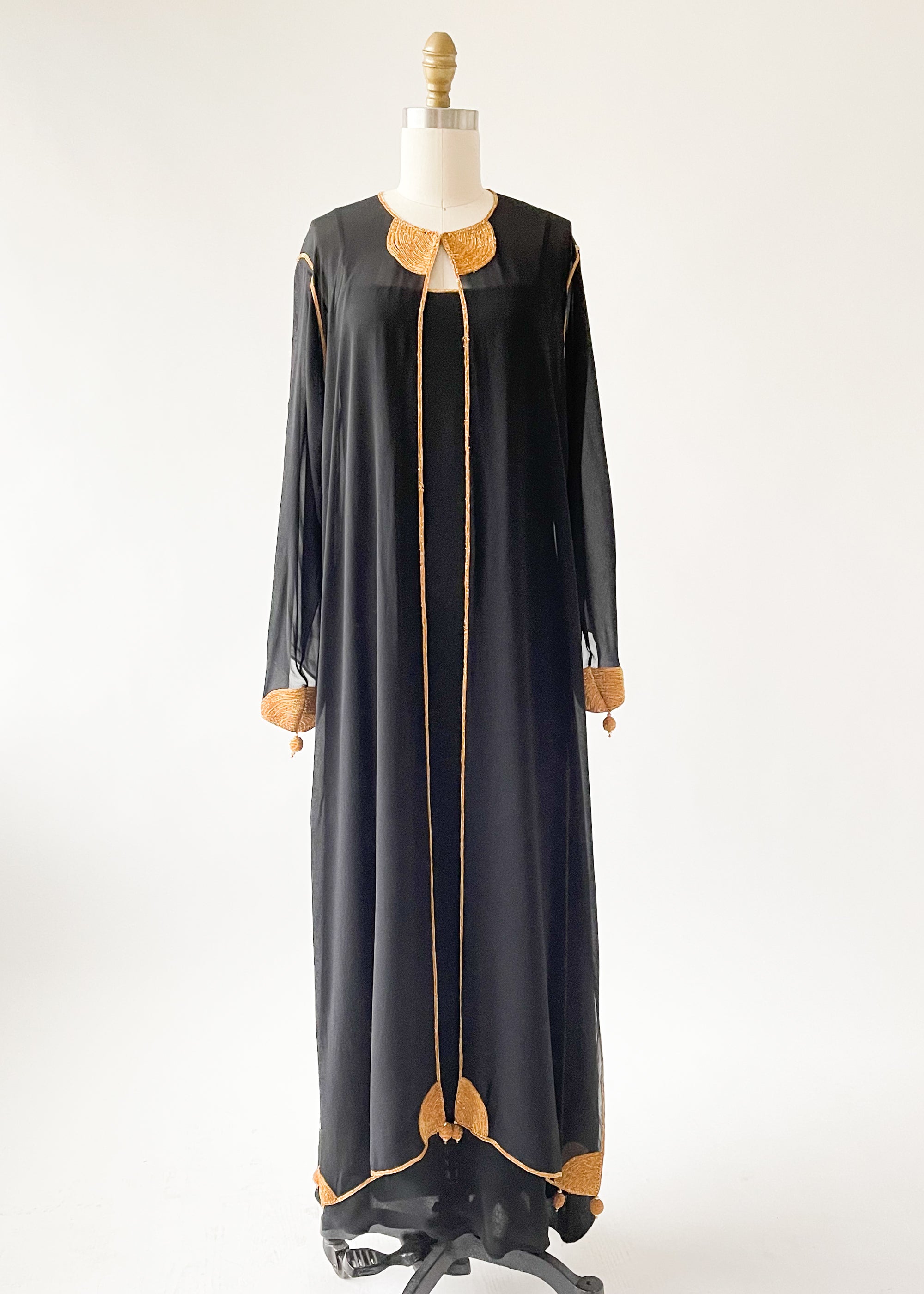 Vintage 1970s Lagerfeld Chloe Silk Dress and Overcoat