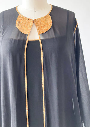 Vintage 1970s Lagerfeld Chloe Silk Dress and Overcoat