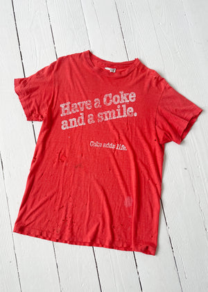Vintage 1970s Coke and a Smile T-Shirt