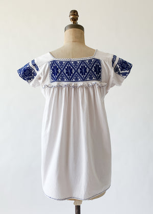 Vintage 1970s Mexican Embroidered Cotton Top