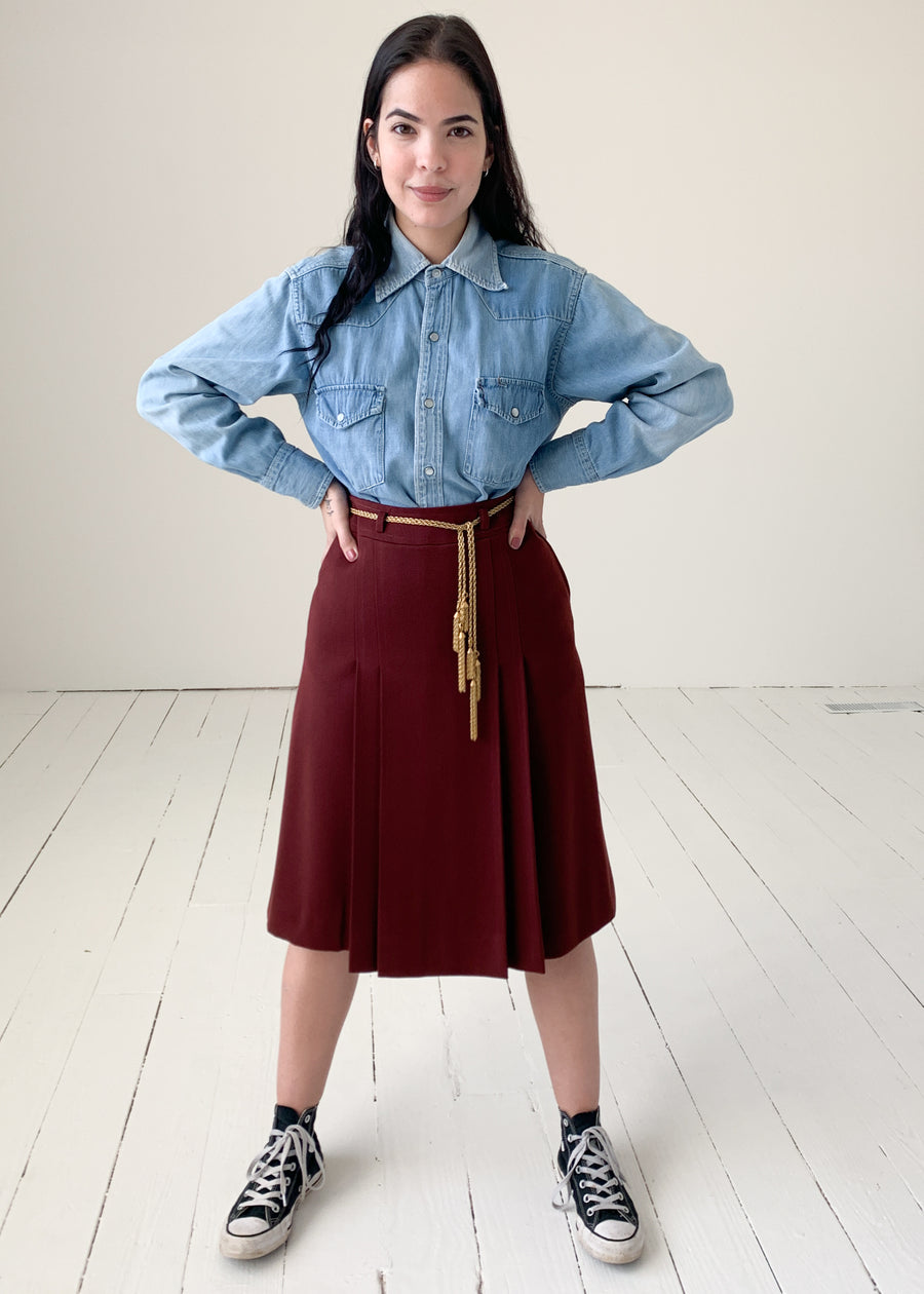 Vintage 1970s French Classic Wool Skirt