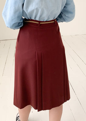 Vintage 1970s French Classic Wool Skirt