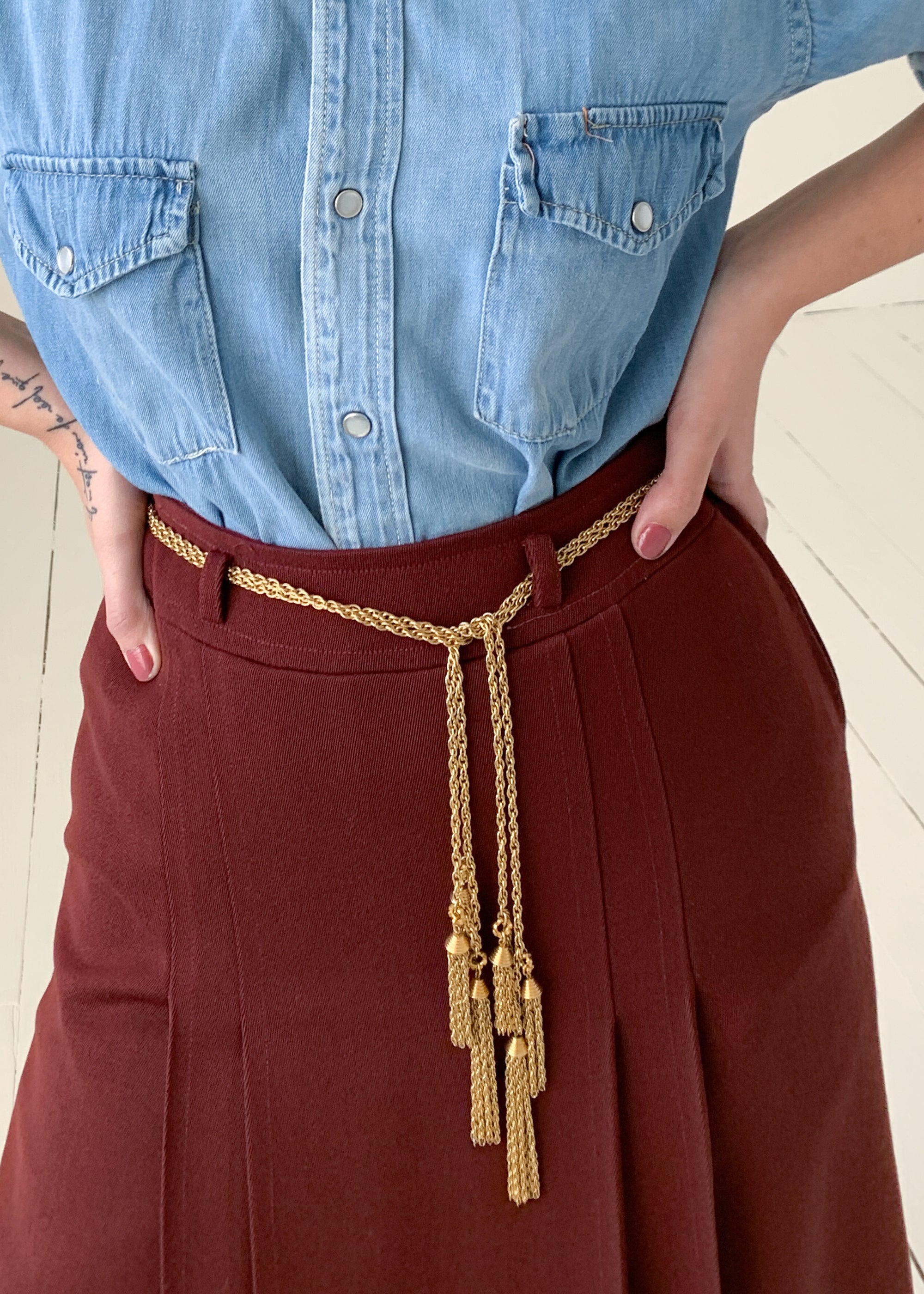 Vintage 1970s French Classic Wool Skirt