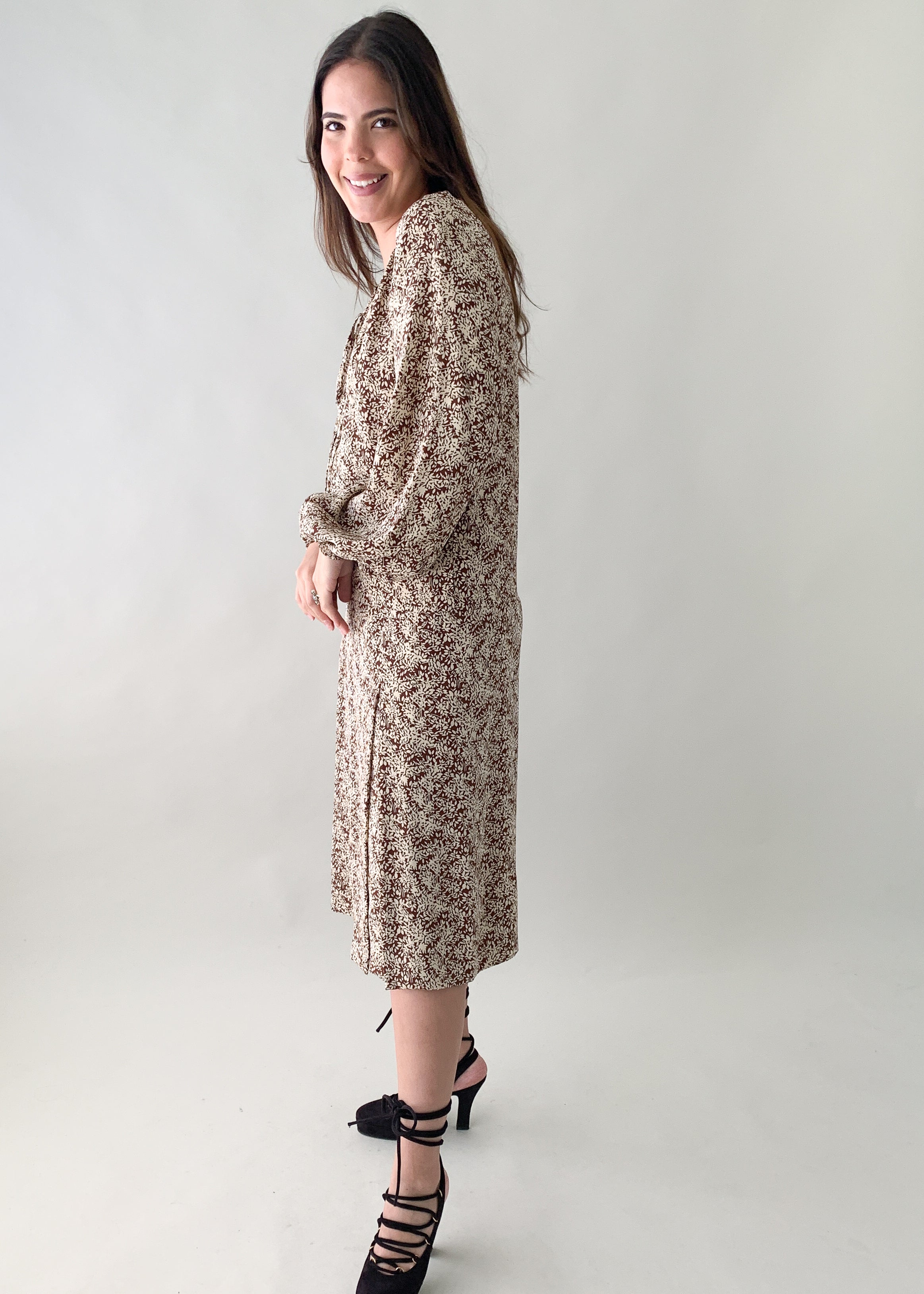 Vintage 1970s Galanos Silk Dress