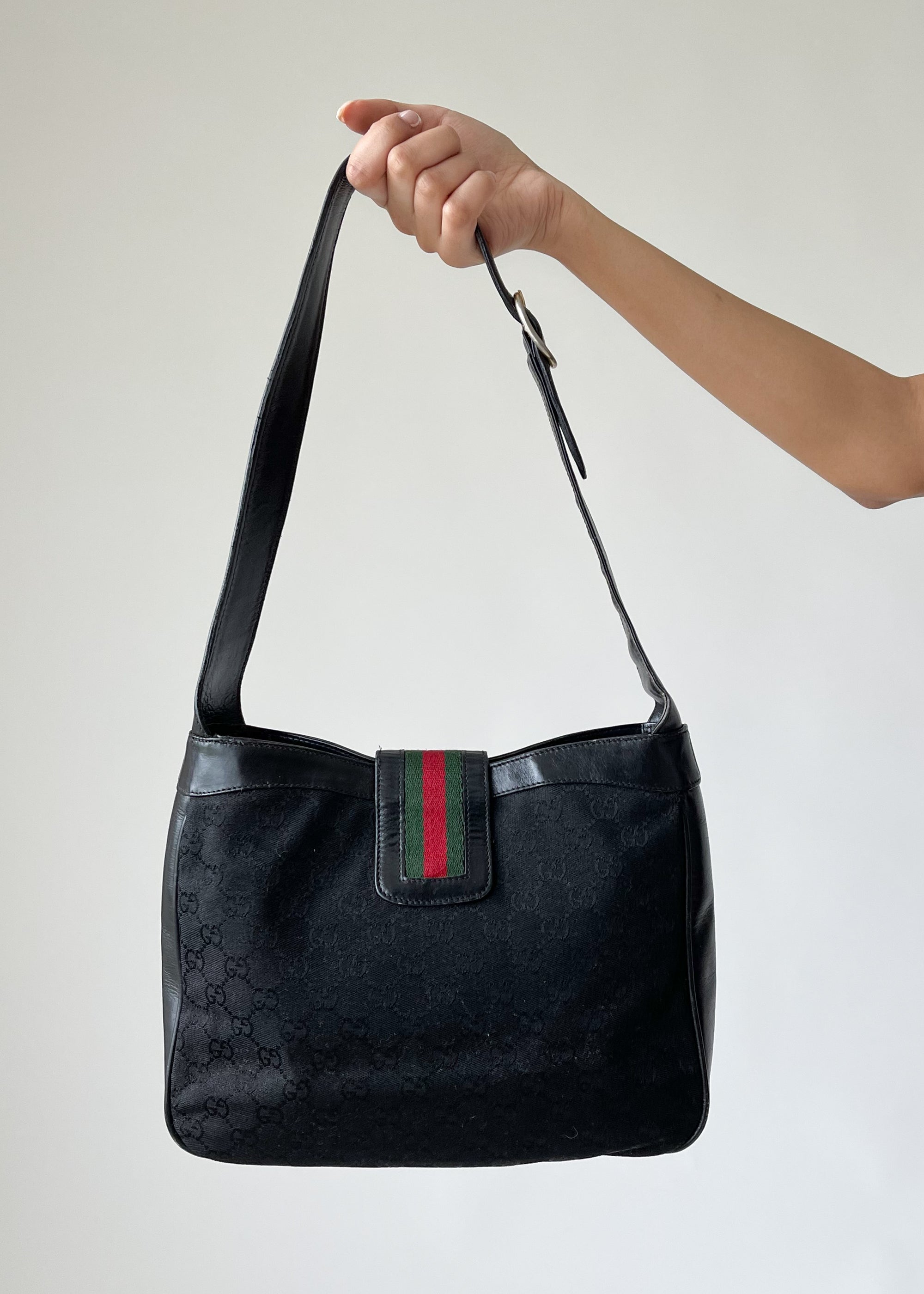gucci black monogram purse