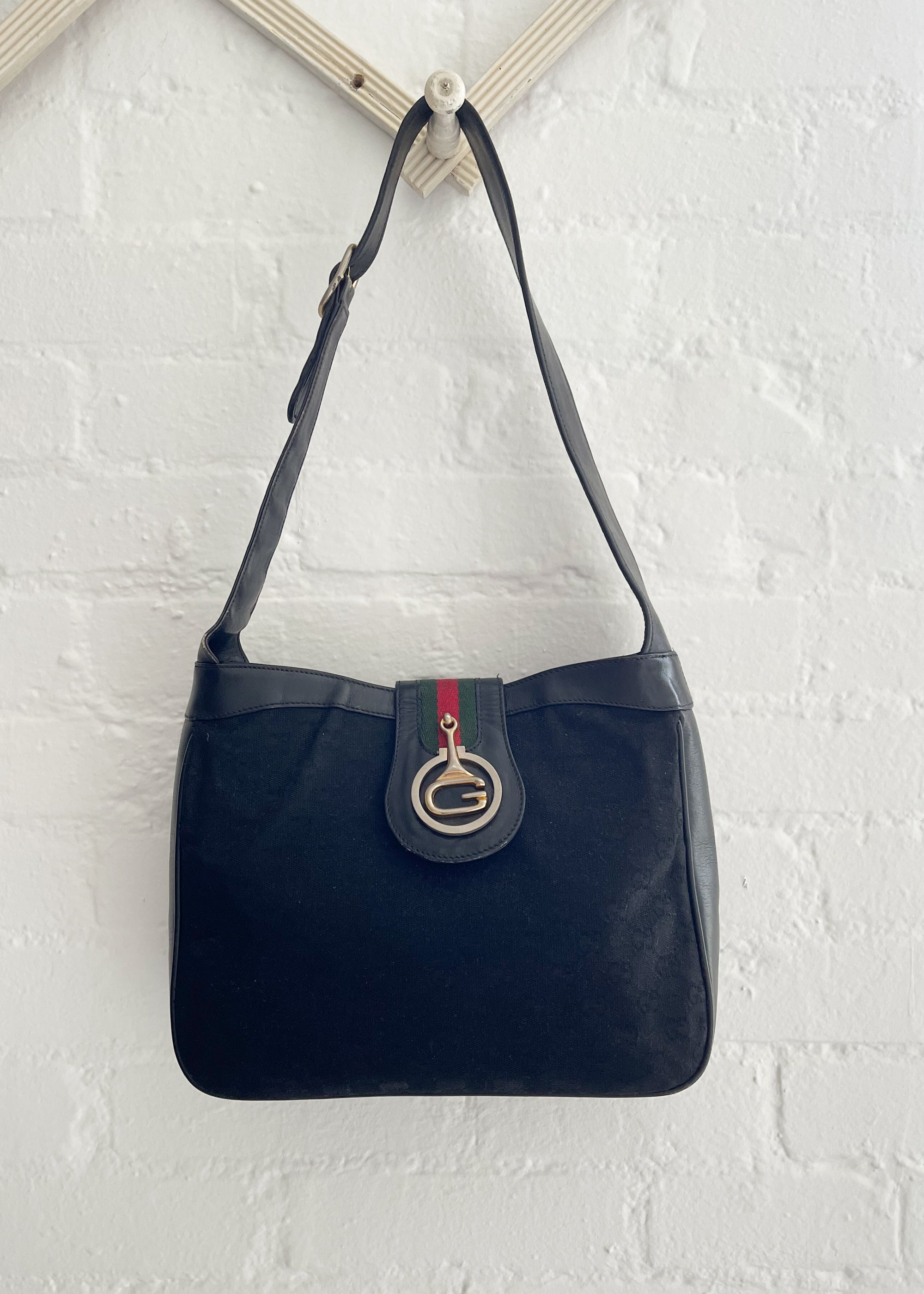 Vintage 1970s Gucci Canvas Logo Bag