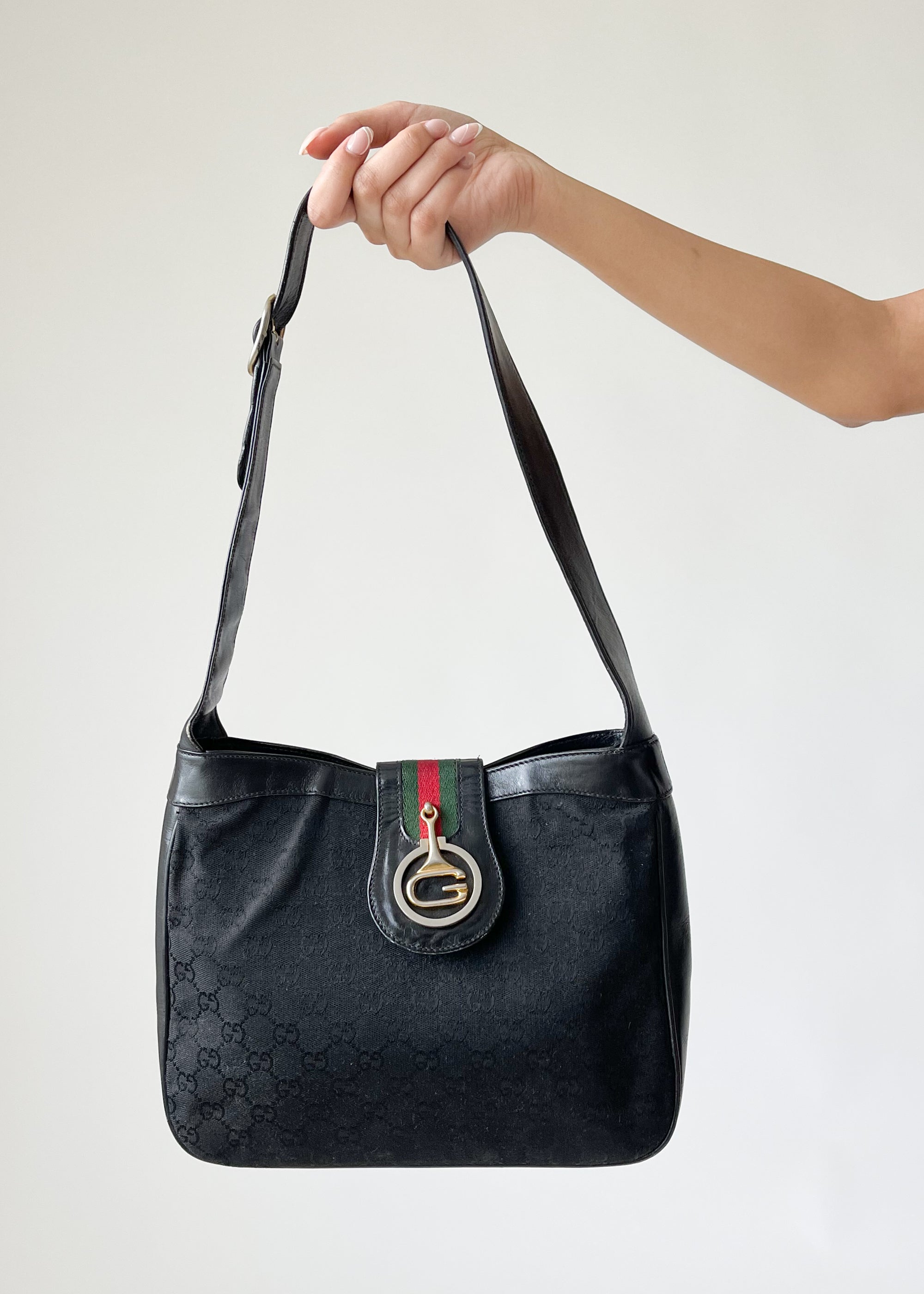 Vintage 1970s Gucci Canvas Logo Bag