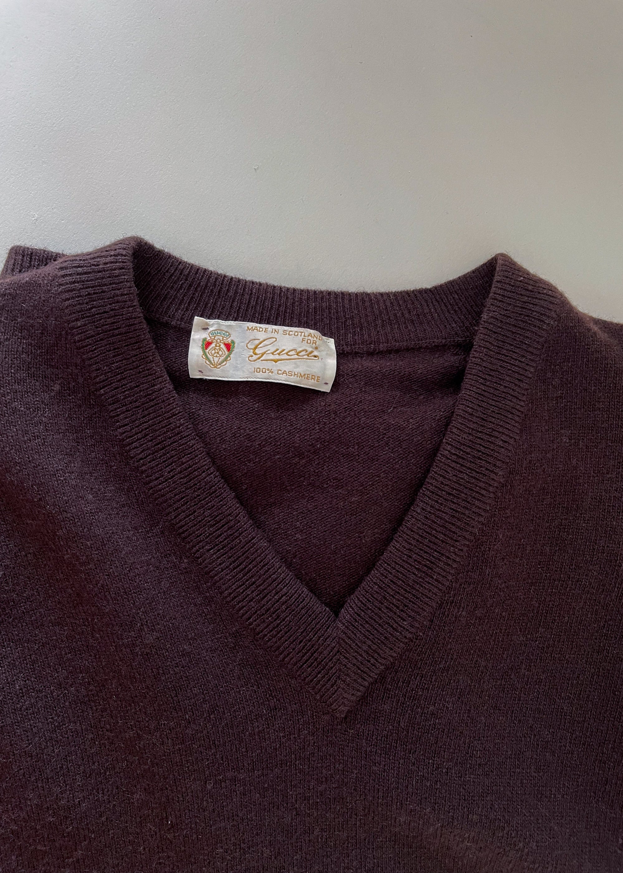 Vintage 1970s Gucci Bulldog Cashmere Sweater - Raleigh Vintage