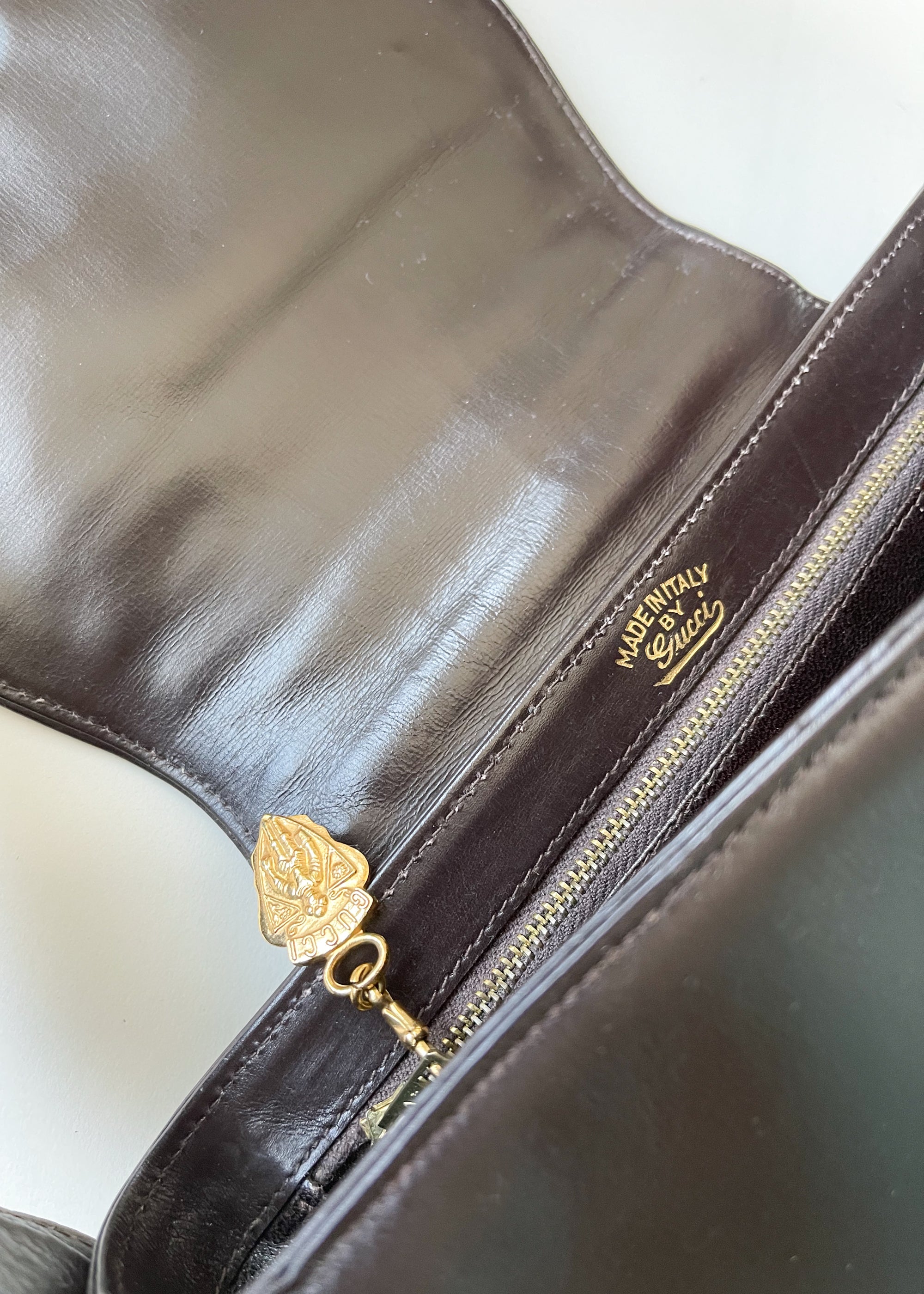 Vintage 1970s Gucci Brown Leather Purse