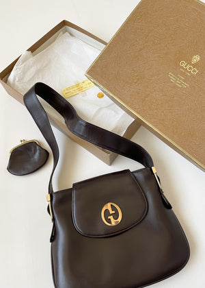 Vintage 1970s Gucci Brown Leather Purse