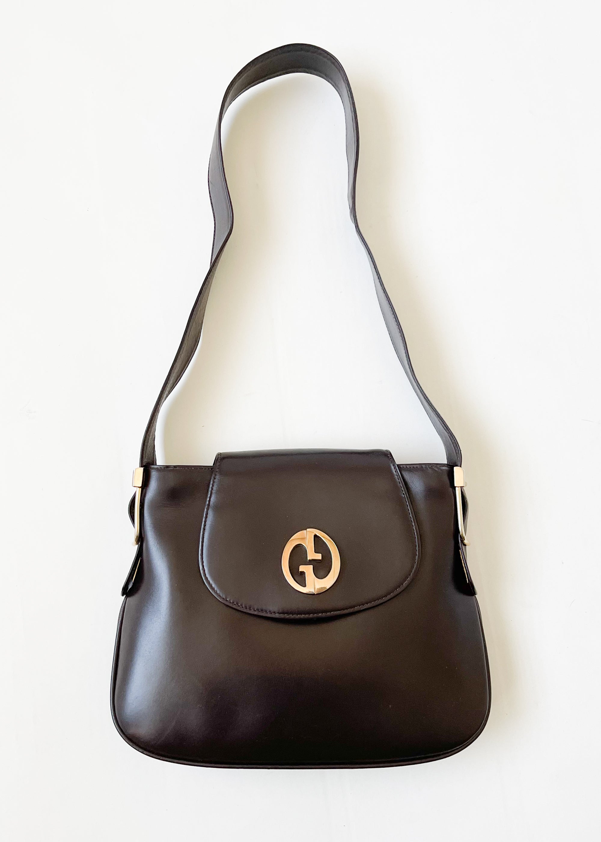 Vintage 1970s Gucci Brown Leather Purse Raleigh Vintage