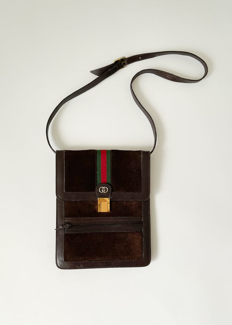 Vintage 1970s Gucci Suede Bag