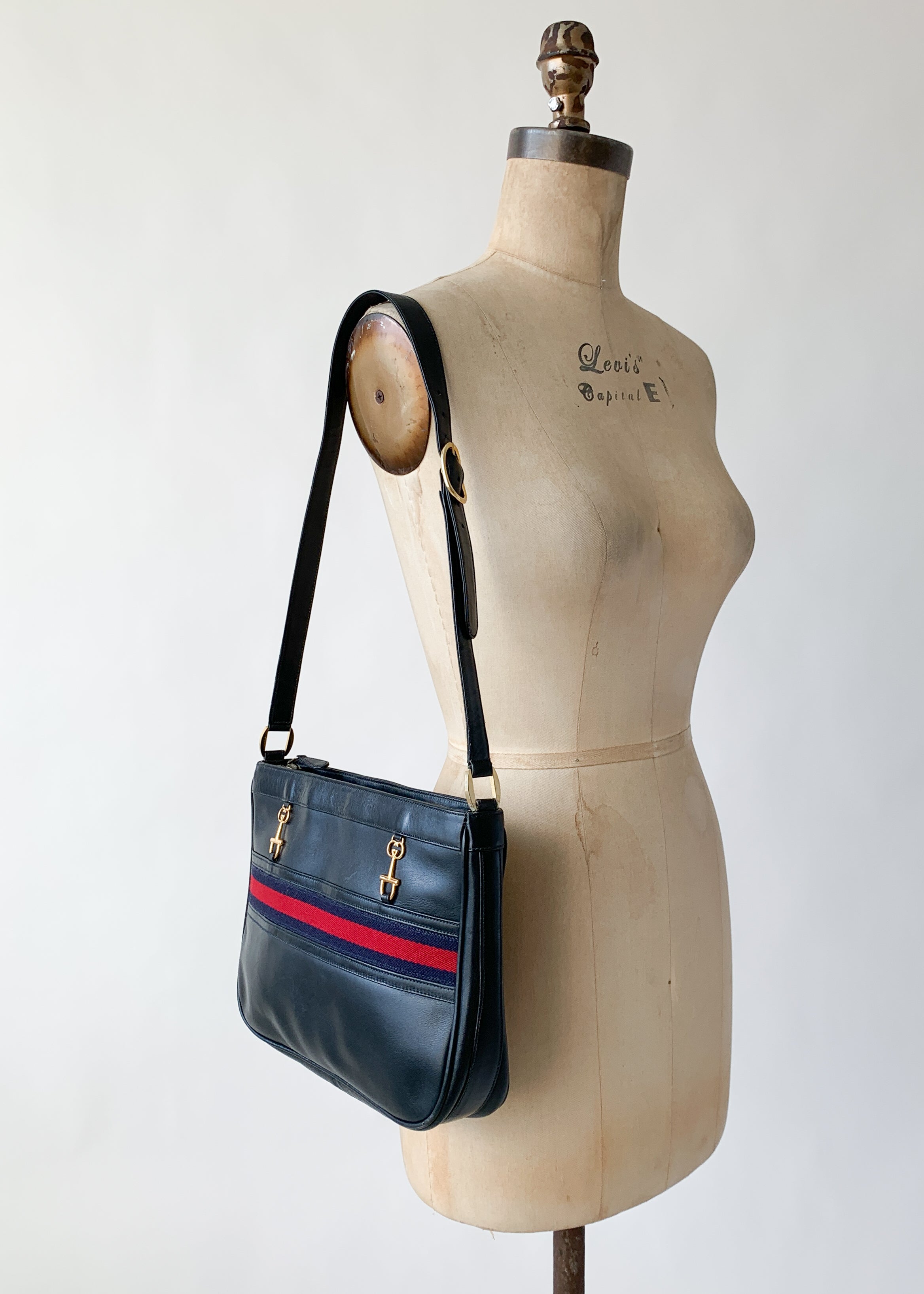 Vintage 1970s Navy Leather Purse